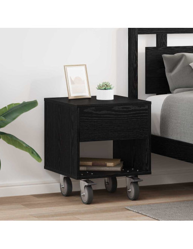 Comodino 2 pcs Rovere Nero 40,5 x 40 x 48 cm Legno multistrato