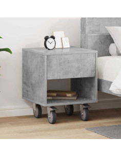 Comodino Grigio cemento 40,5 x 40 x 48 cm Legno multistrato