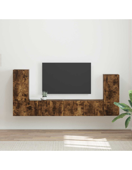 Set mobile TV 4 pcs Rovere fumé Legno multistrato