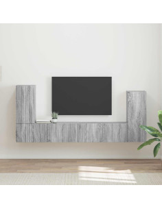 Set mobile TV 4 pcs Grigio Sonoma Legno multistrato