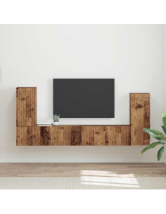 Set mobile TV 4 pcs Legno vecchio Legno multistrato