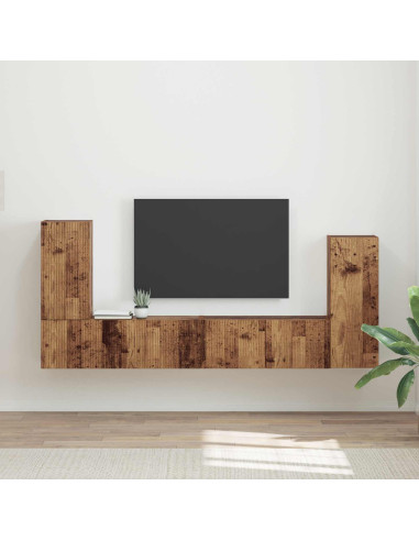 Set mobile TV 4 pcs Legno vecchio Legno multistrato