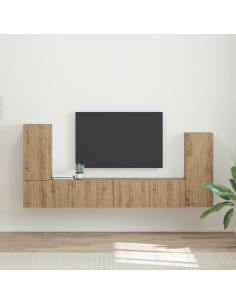 Set mobile TV 4 pcs Rovere artigianale Legno multistrato