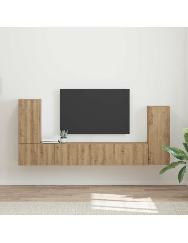 Set mobile TV 4 pcs Rovere artigianale Legno multistrato