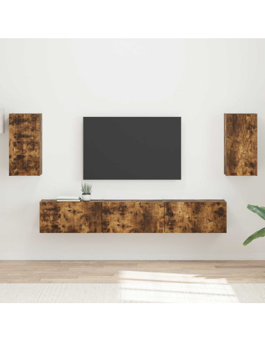 Set mobile TV 5 pcs Rovere fumé Legno multistrato