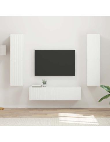 Set mobile TV 6 pcs Bianco Legno multistrato