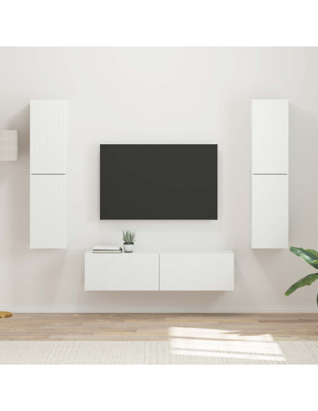 Set mobile TV 6 pcs Bianco Legno multistrato