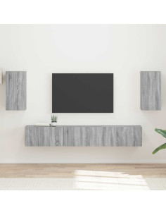 Set mobile TV 5 pcs Grigio Sonoma Legno multistrato