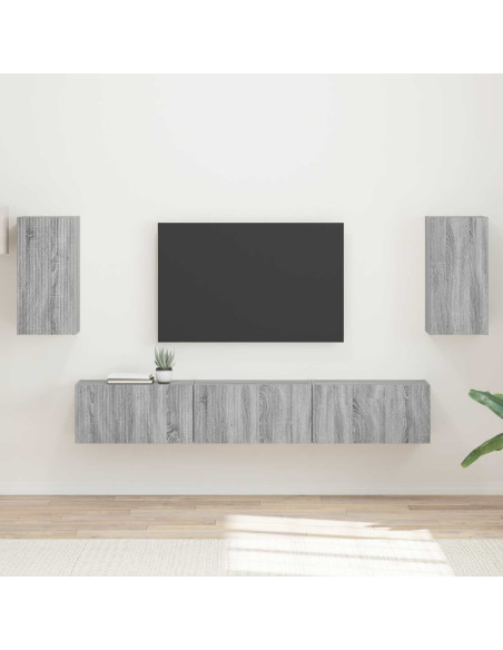 Set mobile TV 5 pcs Grigio Sonoma Legno multistrato