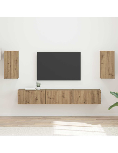 Set mobile TV 5 pcs Rovere artigianale Legno multistrato