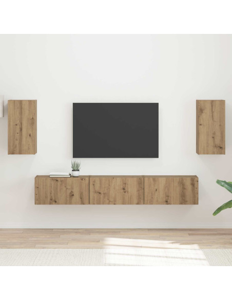 Set mobile TV 5 pcs Rovere artigianale Legno multistrato