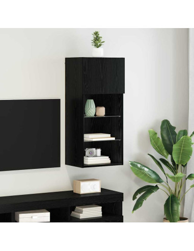 Mobile TV da Parete Rovere Nero 40,5 x 30 x 90 cm