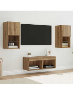 Mobiletti TV da Parete 4 pcs Rovere artigianale