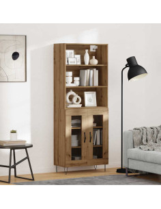 Credenza 2 pcs Rovere artigianale Legno multistrato