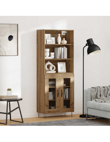 Credenza 2 pcs Rovere artigianale Legno multistrato