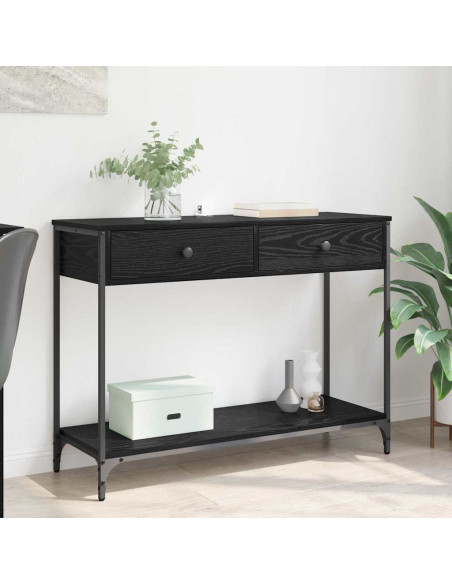 Tavolo consolle con cassetto Rovere Nero 100 x 34,5 x 75 cm