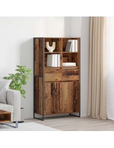 Credenza con cassetto 2 pcs Legno vecchio 81 x 36 x 150.5 cm