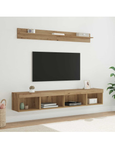 Set di Mobiletto da TV a Parete 5 pcs Rovere artigianale