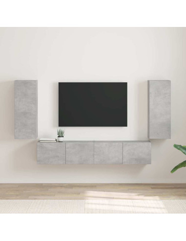 Mobile TV da parete 2 pcs Calcestruzzo 30 x 31 x 80 cm