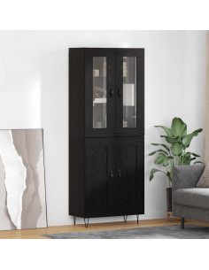Credenza Rovere Nero 69,5 x 34 x 90 cm Legno multistrato