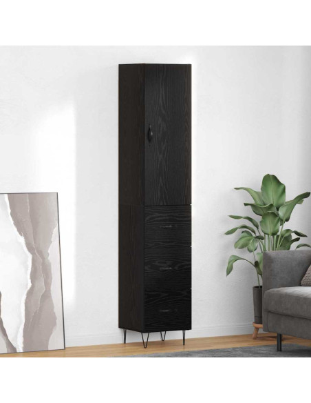 Credenza Rovere Nero 34,5 x 34 x 90 cm Legno multistrato