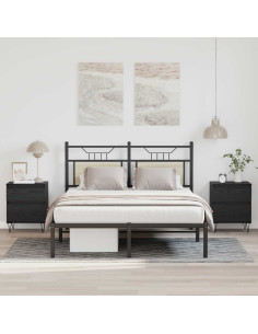 Armadietto per letto con cassetto Rovere Nero 40 x 35 x 50 cm