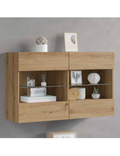 Mobile TV da parete Rovere artigianale 98,5 x 30 x 60,5 cm