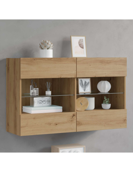 Mobile TV da parete Rovere artigianale 98,5 x 30 x 60,5 cm