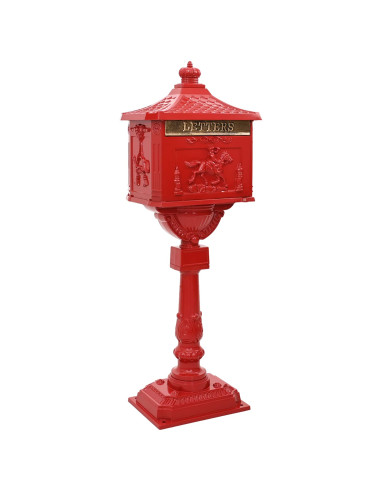Cassetta Postale Verticale con porta Rosso 42,5 x 29,5 x 117 cm
