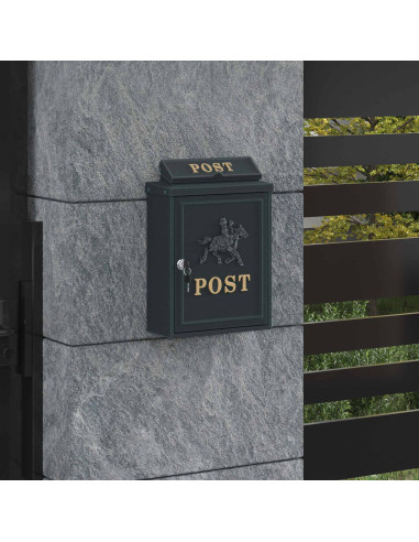 Cassetta Postale da Muro con porta Verde 29 x 13 x 41 cm