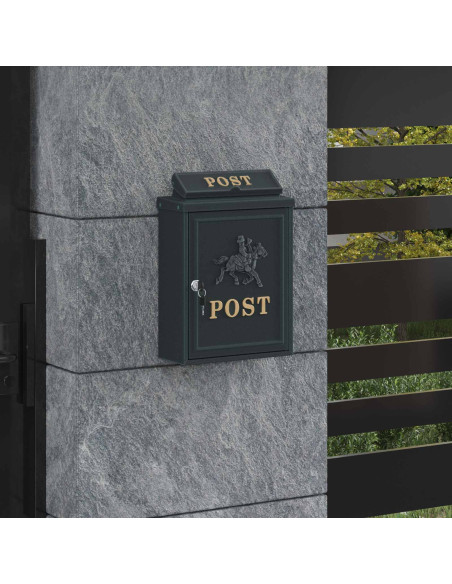 Cassetta Postale da Muro con porta Verde 29 x 13 x 41 cm