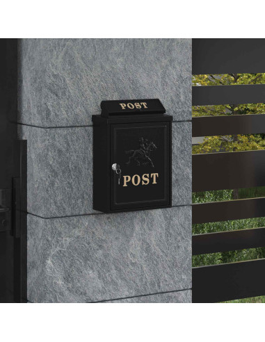 Cassetta Postale da Muro con archiviazione Nero 29 x 13 x 41 cm
