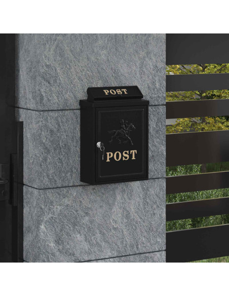 Cassetta Postale da Muro con archiviazione Nero 29 x 13 x 41 cm