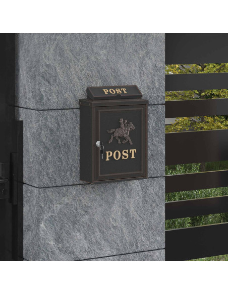 Cassetta Postale da Muro con porta Bronzo 29 x 13 x 41 cm