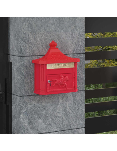 Cassetta Postale da Muro con porta Rosso 40,5 x 16 x 45 cm