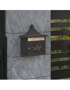 Cassetta Postale da Muro con porta Bronzo 40,5 x 16 x 45 cm