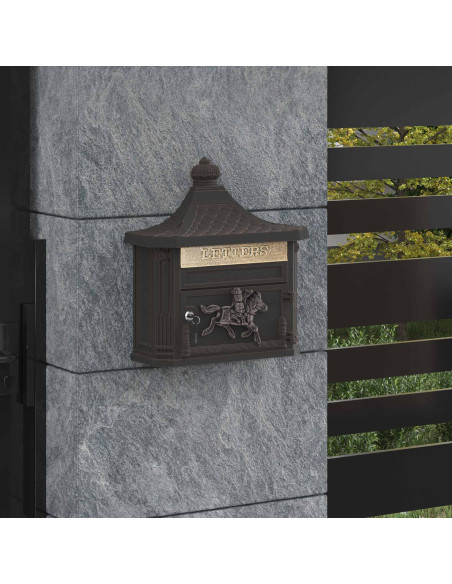 Cassetta Postale da Muro con porta Bronzo 40,5 x 16 x 45 cm