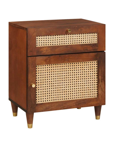 Comodini con cassetto 50 x 33 x 60 cm Legno di mango massello