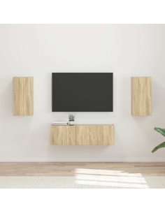 Set di Mobiletto da TV a Parete 4 pcs Rovere Sonoma