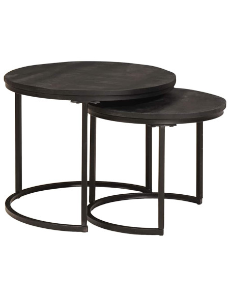 Tavoli da Caffè Nido 2 pcs Legno massello di mango e acciaio