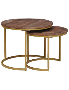 Tavoli da Caffè Nido 2 pcs Legno massello di mango e acciaio