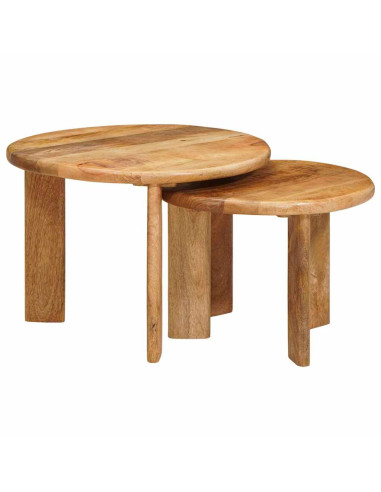 Tavoli da Caffè Nido 2 pcs Marrone Legno di mango massello