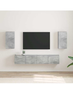 Mobile TV da parete 2 pcs Calcestruzzo 30 x 31 x 60 cm