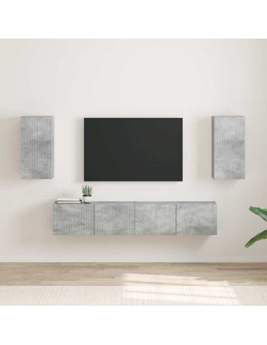 Mobile TV da parete 2 pcs Calcestruzzo 30 x 31 x 60 cm
