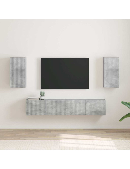 Mobile TV da parete 2 pcs Calcestruzzo 30 x 31 x 60 cm