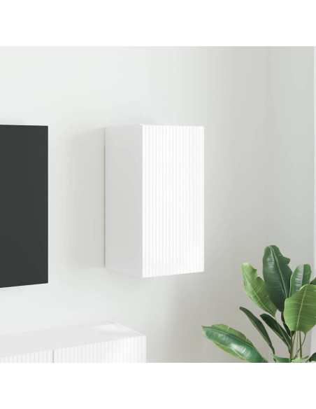 Mobile TV da parete Bianco Lucido 30 x 31 x 60 cm