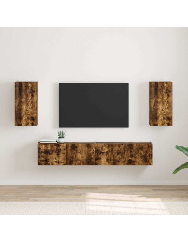 Mobile TV da parete 2 pcs Rovere fumé 30 x 31 x 60 cm