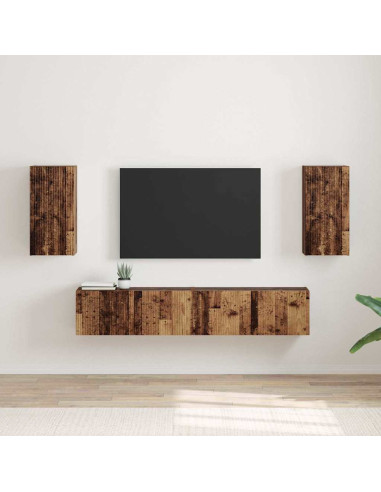 Mobile TV da parete 2 pcs Legno vecchio 30 x 31 x 60 cm
