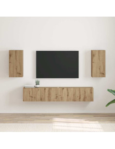 Mobile TV da parete 2 pcs Rovere Artigianale 30 x 31 x 60 cm