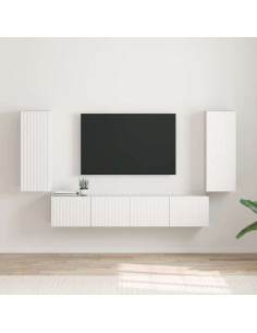Mobile TV da parete 2 pcs Bianco 30 x 31 x 80 cm